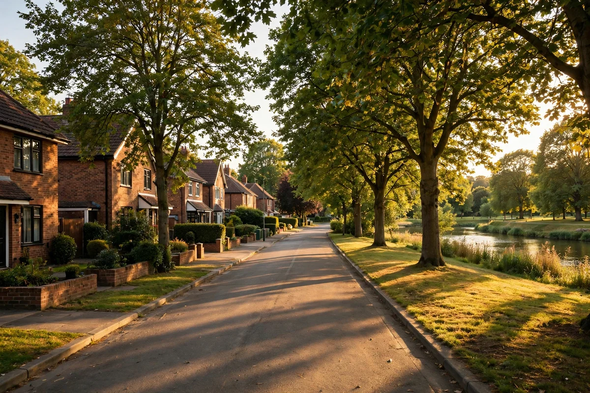 Street near a river park in Claymont