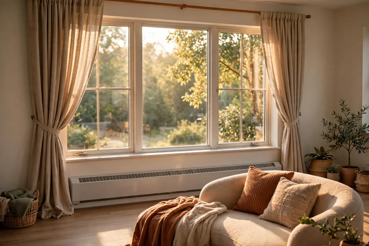 Baseboard heater in a Wilmington Manor living room